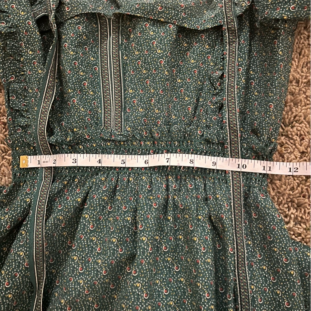 Max Studio | green country maxi dress with folky florals, size small - Picture 11 of 12